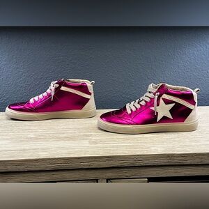 NEW NEVER WORN!!! ShuShop Fuchsia and White Sneakers